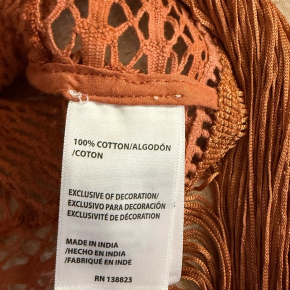 Idyllwind Rust Crochet Vest with Fringe - Picture 10 of 10